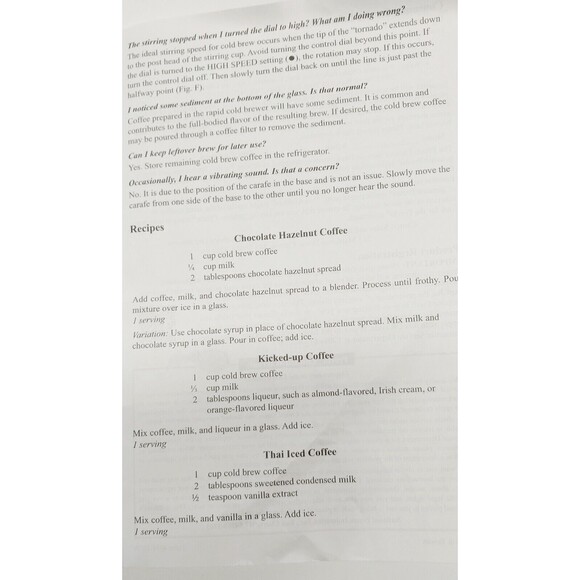 Presto Rapid Cold Brew Coffee Maker Dorothy Speed Control Power Base Cord NWOT - Picture 12 of 14